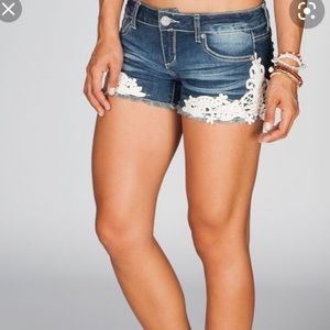 Always Famous -Women’s Jean Shorts with Crochet -1